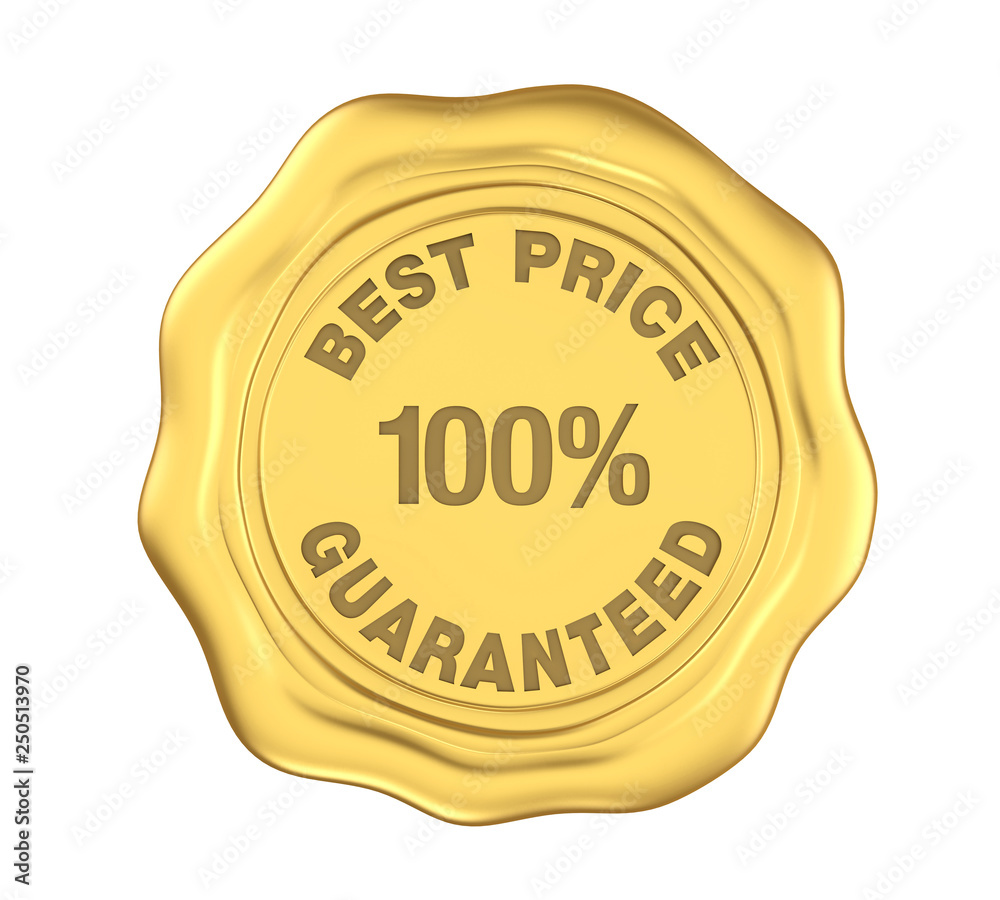 100% Best Price Guaranteed Wax Seal Isolated 100% Best Price Guaranteed Wax Seal Isolated