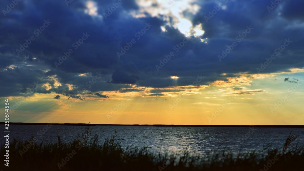 Sunset over the sea. Sunset over the sea.