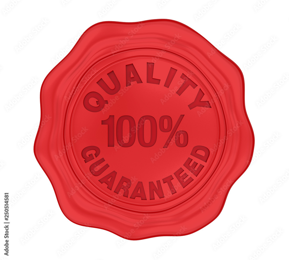 100% Quality Guaranteed Wax Seal Isolated 100% Quality Guaranteed Wax Seal Isolated