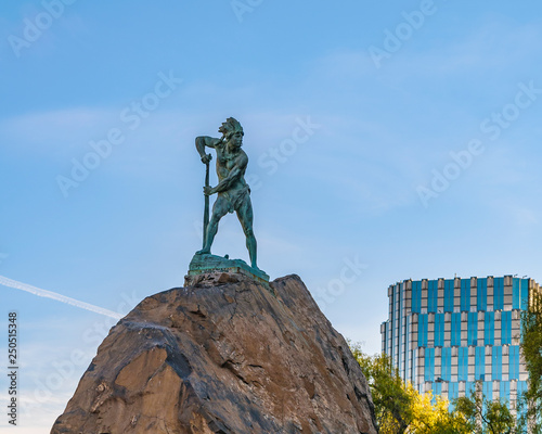 Caupolican Statue, Santa Lucia Hill, Santiago de Chile photo