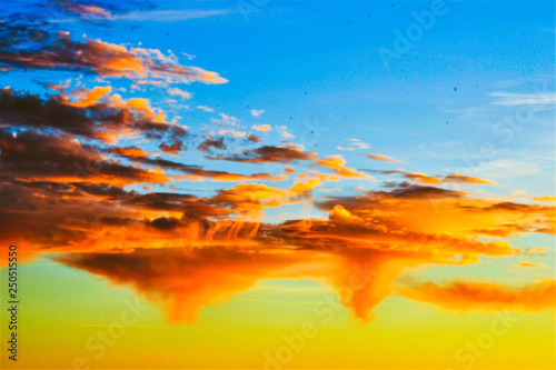 sunset, sky, clouds, nature, beautiful, orange © Lioudmila