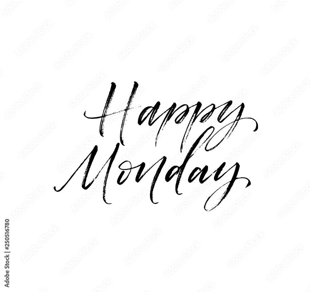 Hello Monday phrase. Vector hand drawn brush style modern calligraphy. Hello Monday phrase. Vector hand drawn brush style modern calligraphy.