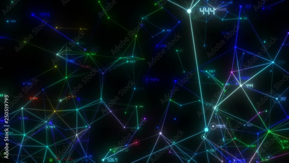 The camera flies past digital and numeric constellations. Steam connectors. The camera flies past digital and numeric constellations. Steam connectors.