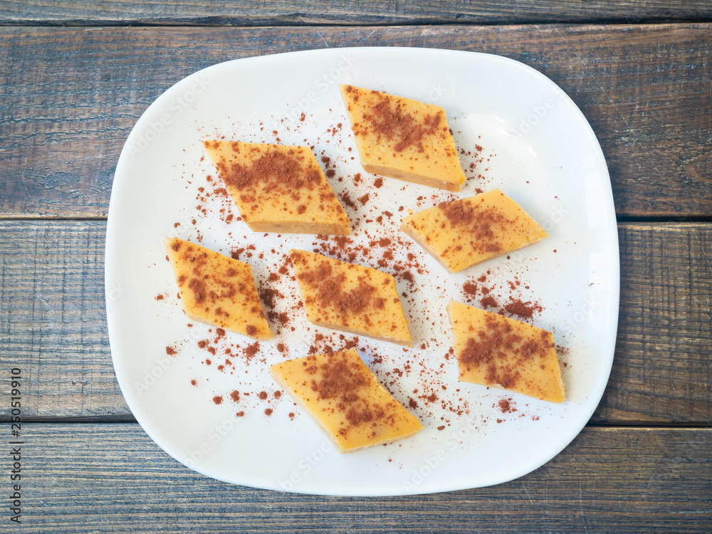 Delicious cakes on a white plate Delicious cakes on a white plate