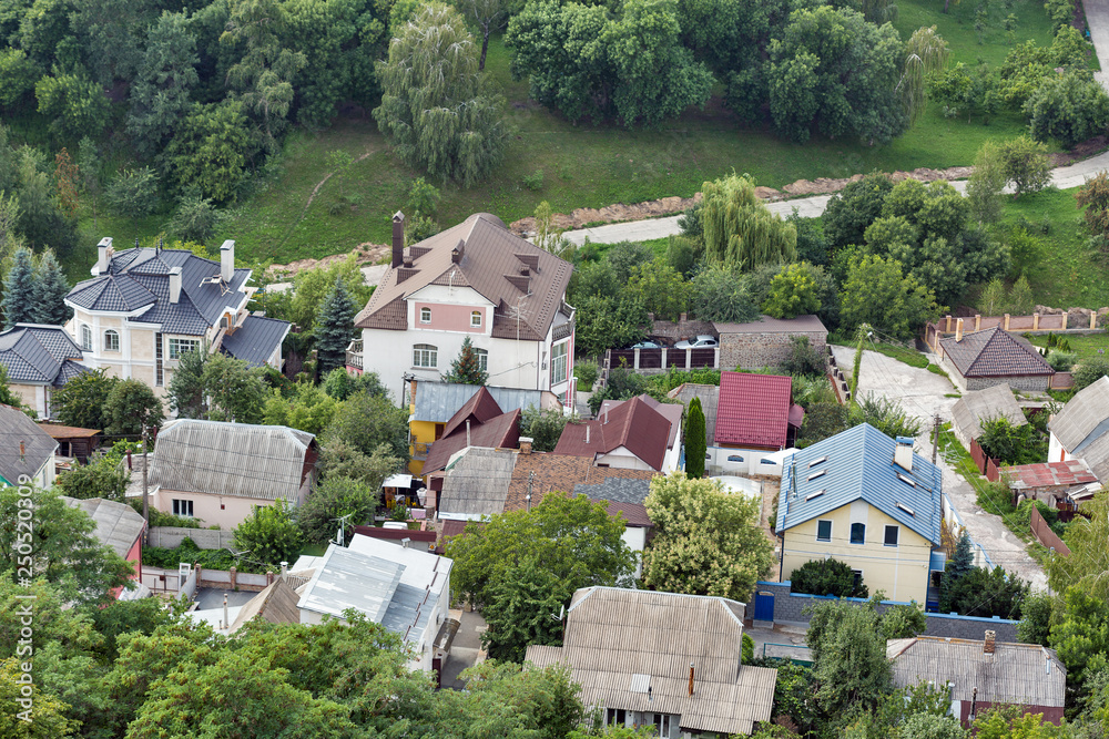 Kiev city suburb view from above, Ukraine.