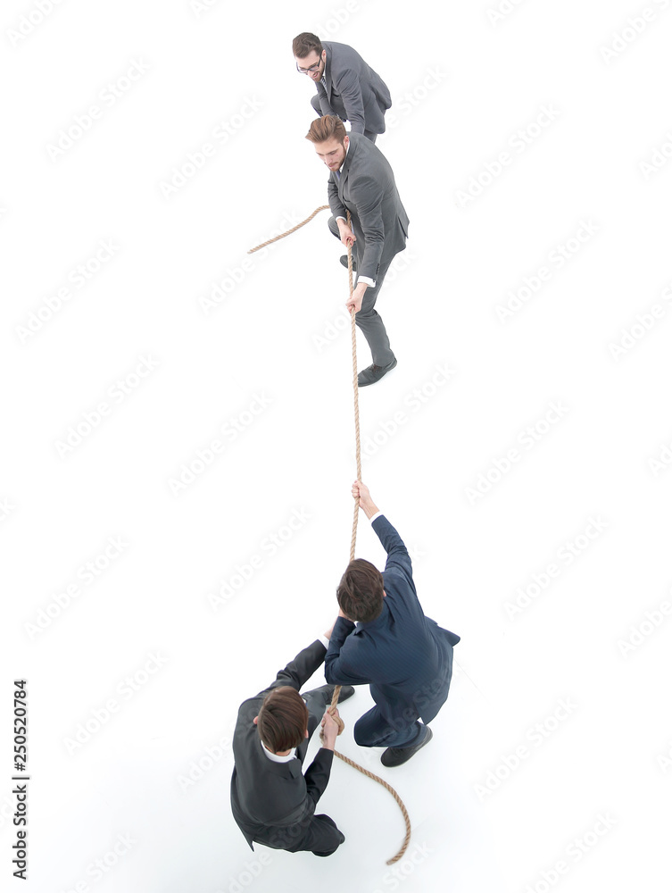 top view.the tug of war between business people. top view.the tug of war between business people.