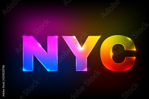 Neon NYC New York City. Vector illustration.