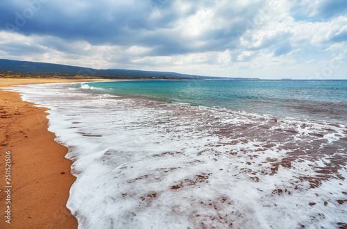 a rocky shore on akamas peninsula photo