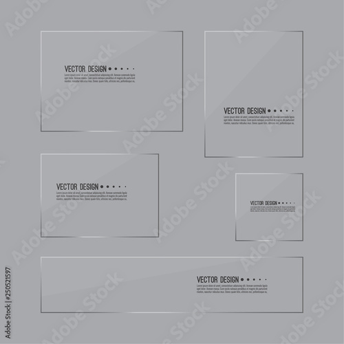 Set of glass panels. 