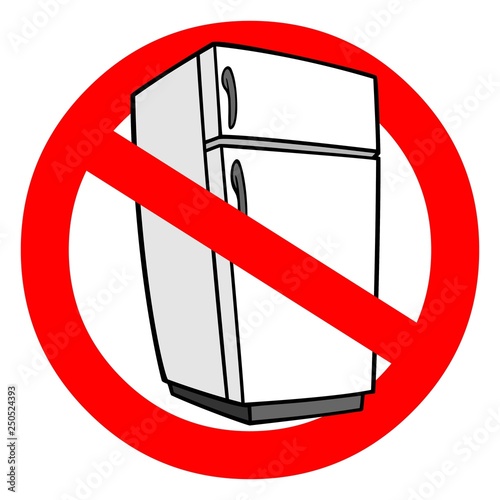 No Refrigeration - A vector cartoon illustration of a No Refrigeration sign.