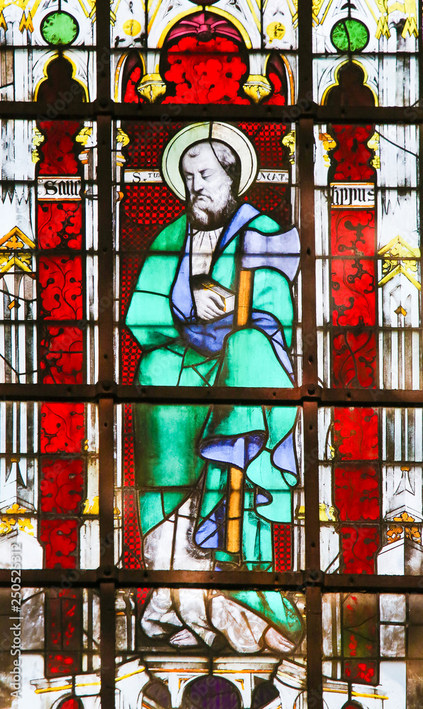 Fototapeta premium Saint Matthias holding an Axe - Stained Glass