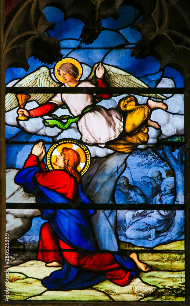 Jesus in the Garden of Gethsemane - Stained Glass