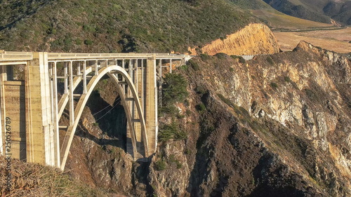 close view of bixby bridge on highway 1 along the california coast in big sur