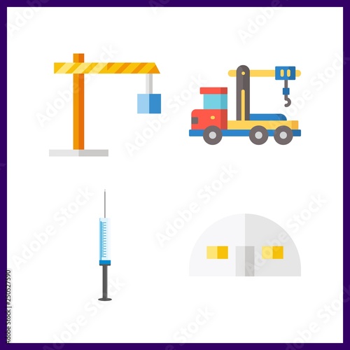 4 lift icon. Vector illustration lift set. winch and needle icons for lift works