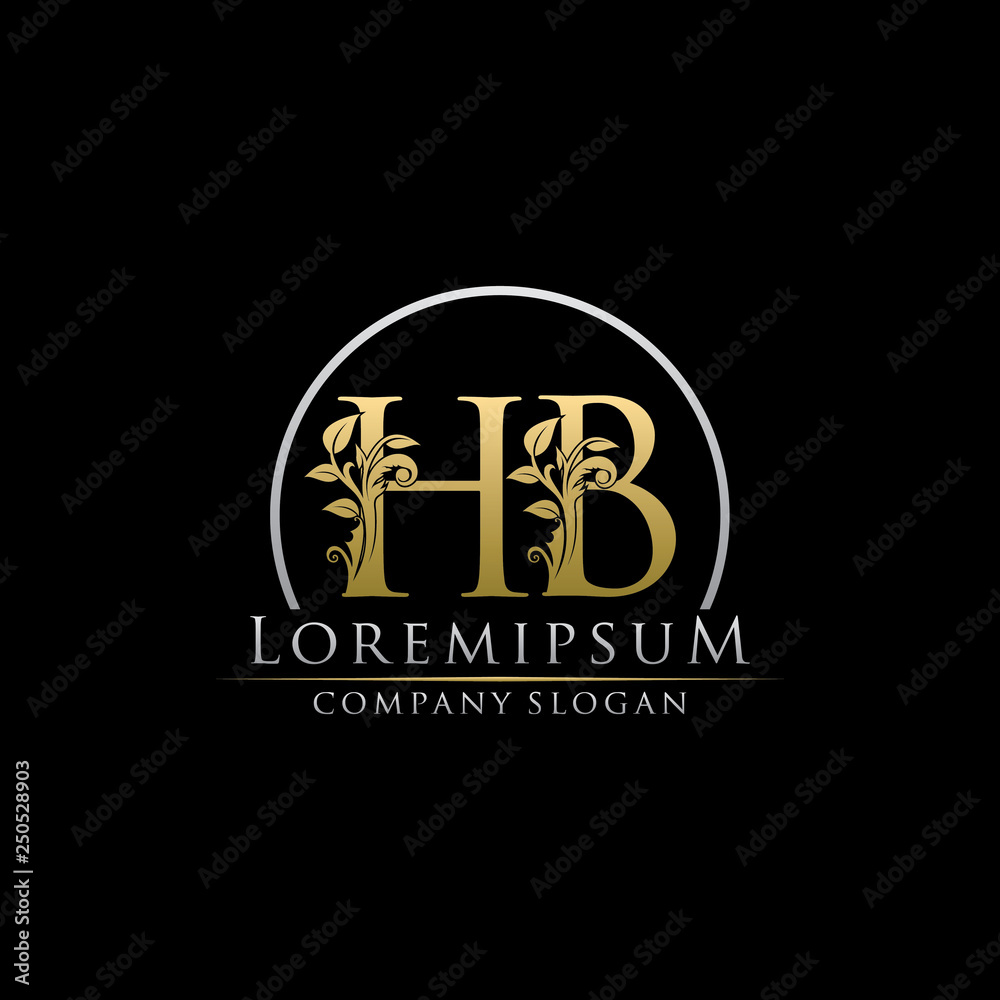 Golden Classy HB Letter Logo