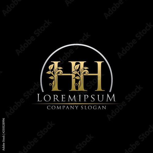 Golden Classy HH Letter Logo