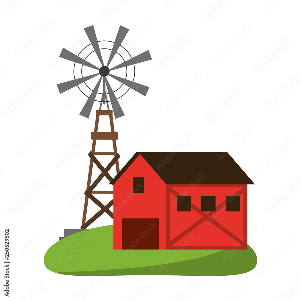 Farm house and windmill symbol