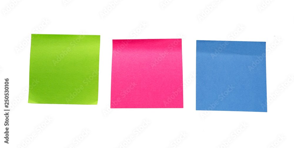 Colorful  blank sticky notes. Memo stick or post note