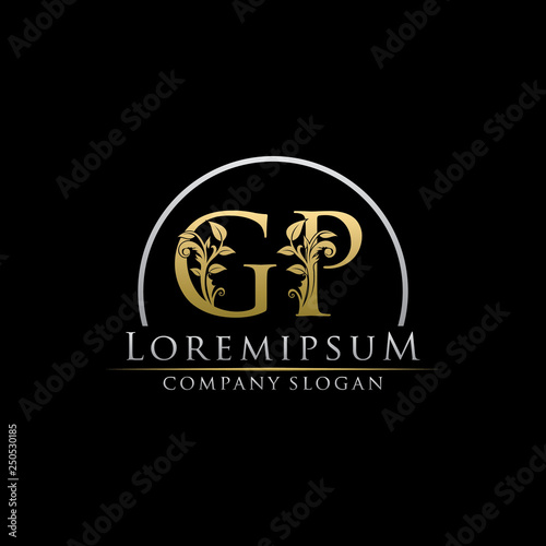 Golden Classy GP Letter Logo