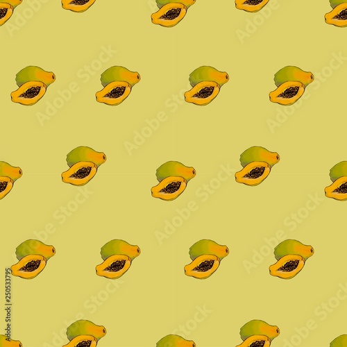 papaya_pattern_draw_green