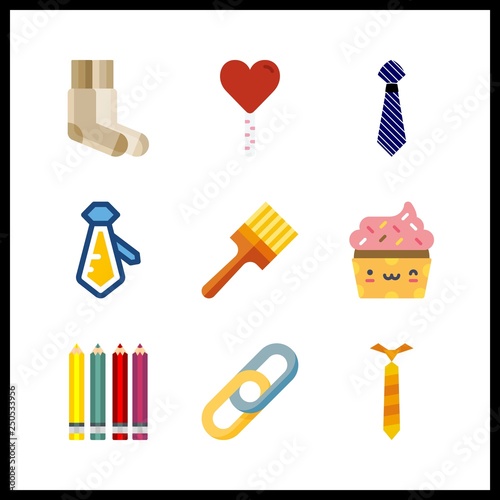 9 rainbow icon. Vector illustration rainbow set. tie and lollipop icons for rainbow works