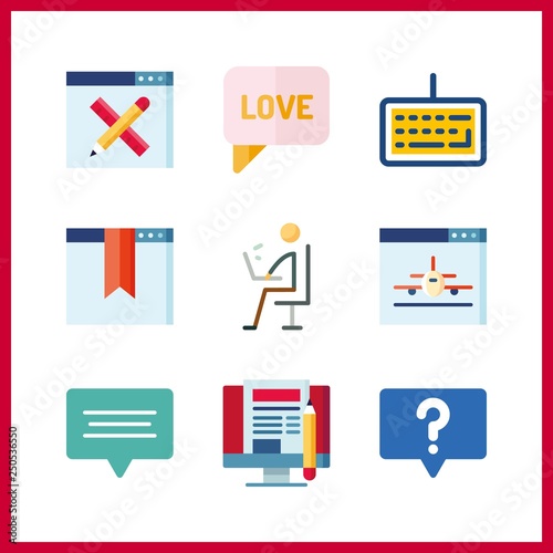 9 chatting icon. Vector illustration chatting set. browser and skype icons for chatting works