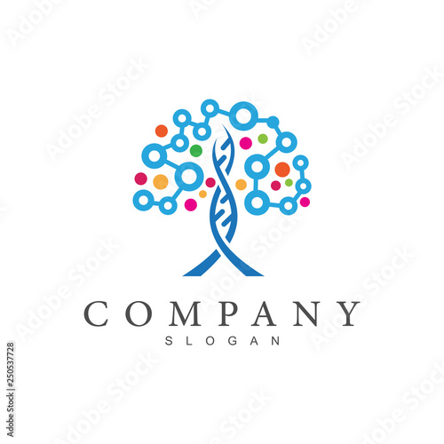 smart tree logo, creative tree logo, DNA tree logo