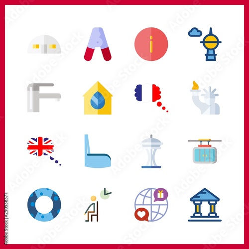16 building icon. Vector illustration building set. plumbering and internet icons for building works