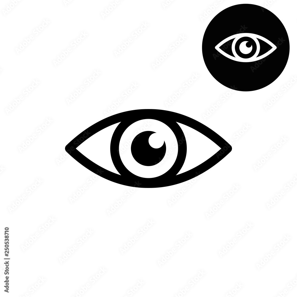 Eye -  white vector icon