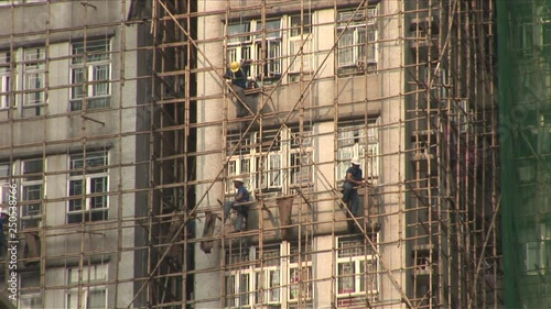 View of labors at work in Hong Kong China