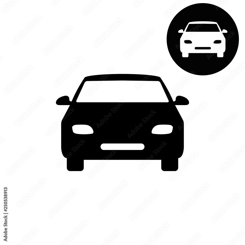 Car -  white vector icon