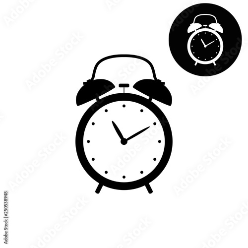 alarm clock  - white vector icon