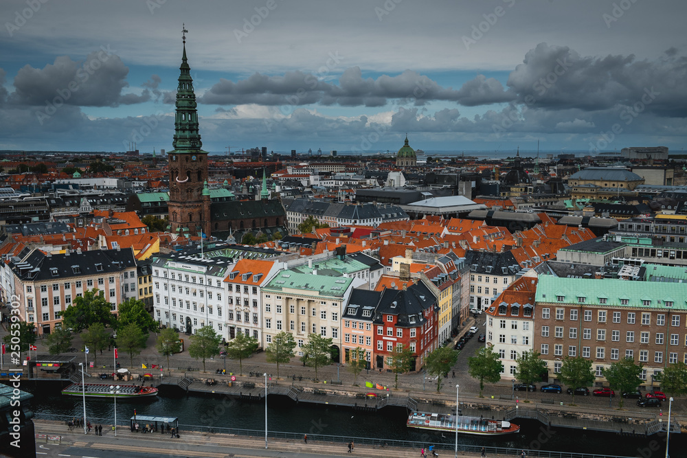 Copenhagen cityscape - view from the Christianborg tower.
