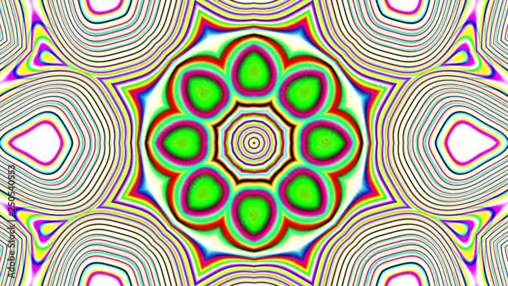 Detailed Psychedelic Retro 60s Kaleidoscope VJ Motion Background Loop 2
