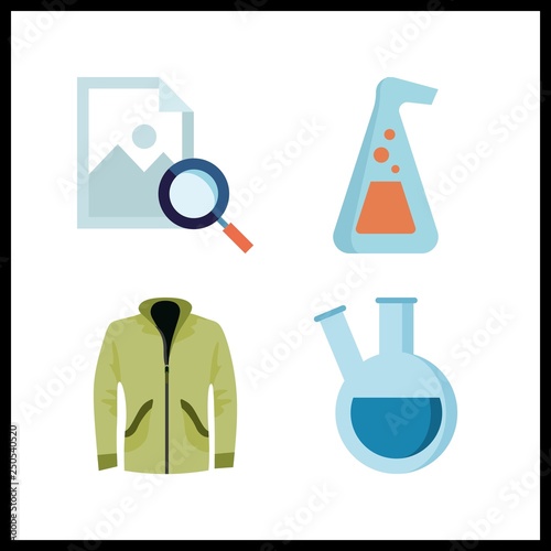 4 transparent icon. Vector illustration transparent set. retort and image icons for transparent works