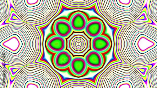 Detailed Psychedelic Retro 60s Kaleidoscope VJ Motion Background Loop 2