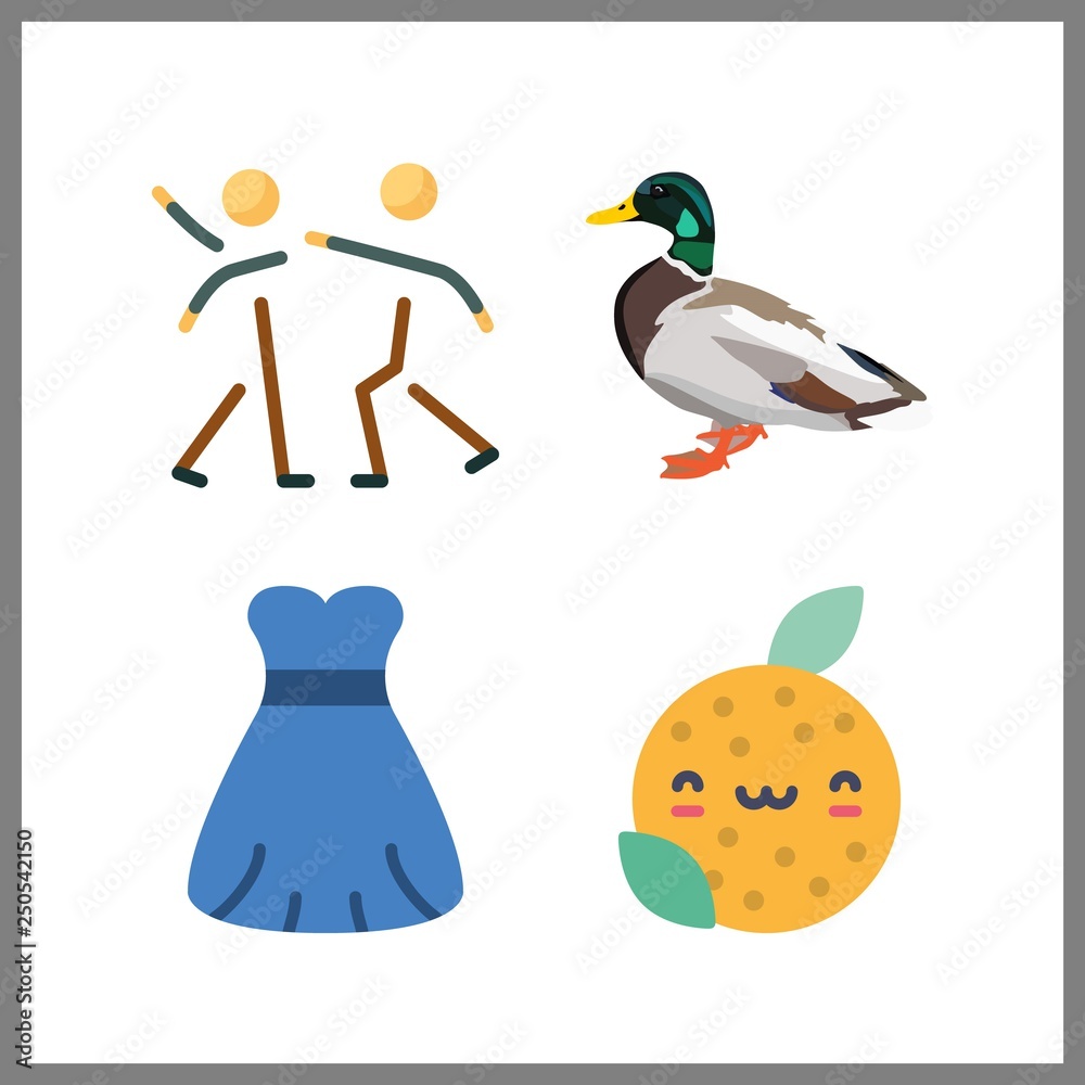 4 studio icon. Vector illustration studio set. aggressive and dress icons for studio works