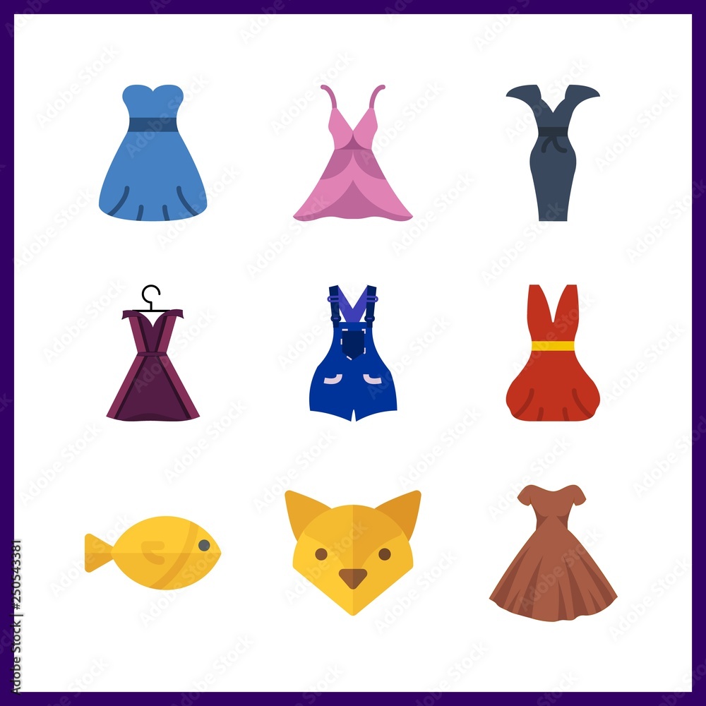9 tail icon. Vector illustration tail set. fox and fish icons for tail works