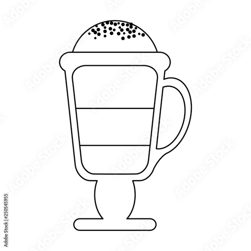 coffee capuccino cup symbol in black and white