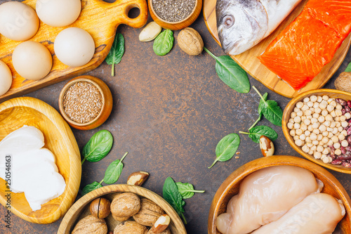 Wallpaper Mural Assortment of healthy protein source and body building food. Torontodigital.ca