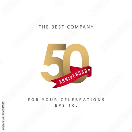 50 Year Anniversary Celebration Vector Template Design Illustration
