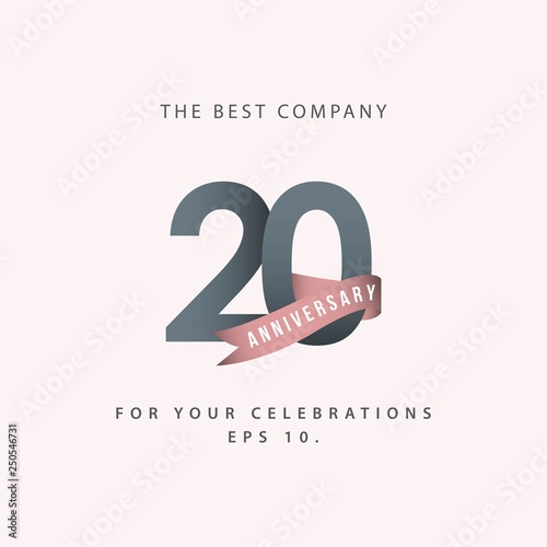 20 Year Anniversary Celebration Vector Template Design Illustration