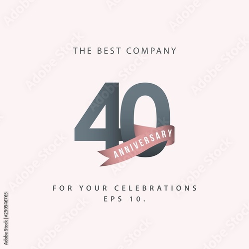 40 Year Anniversary Celebration Vector Template Design Illustration