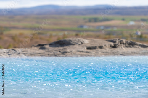 Wallpaper Mural Haukadalur Valley, Iceland with abstract closeup of azure blue Great Geysir Geyser pool landscape with nobody in south Hot Springs geothermal Golden Circle Torontodigital.ca
