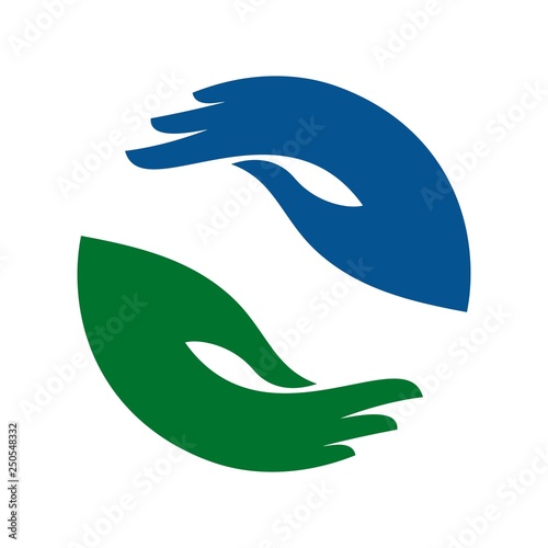 two hand care vector logo. help hand vector icon.