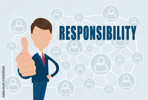 Responsibility - text on the background of the sign of the Internet network. Business concept.