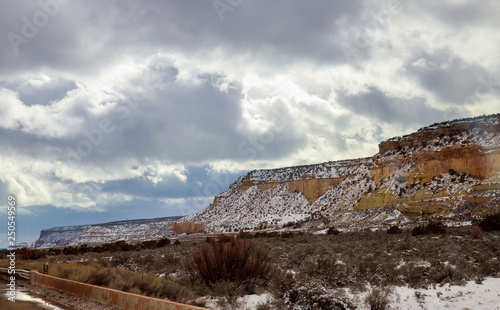 Panoramic View at the sky in the mountains of road to the rockies New Mexico.