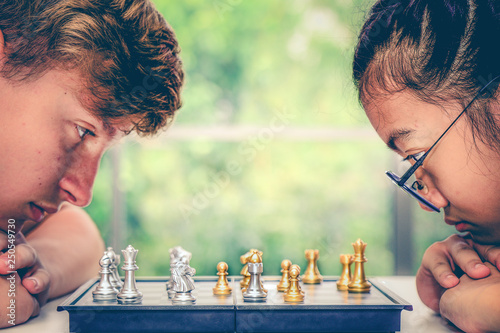 kids playing chess board