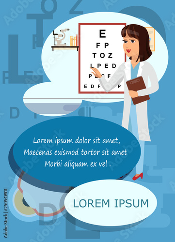 Ophthalmologist at Hospital Banner with Copyspace