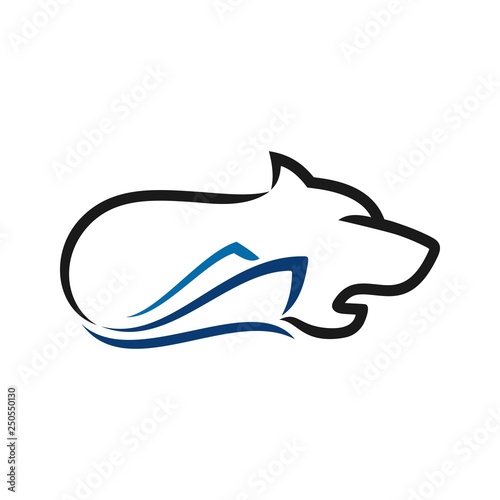 tiger yacht vector logo. marine logo.